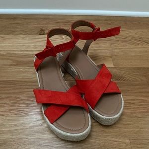 Urban outfitters red sandals
